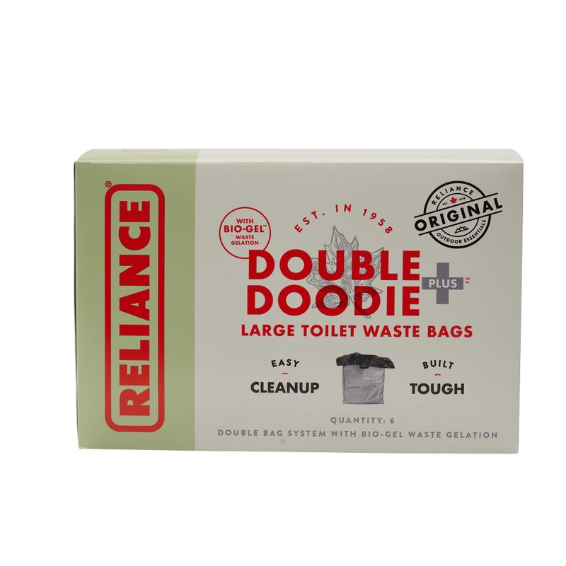 Reliance Products Double Doodie Plus with BIO-Gel | Large Portable Toilet Waste Bags | Family-Sized 6 Pack, Gray, 9.2 Inch x 4.9 Inch x 6.0 Inch - Image 4